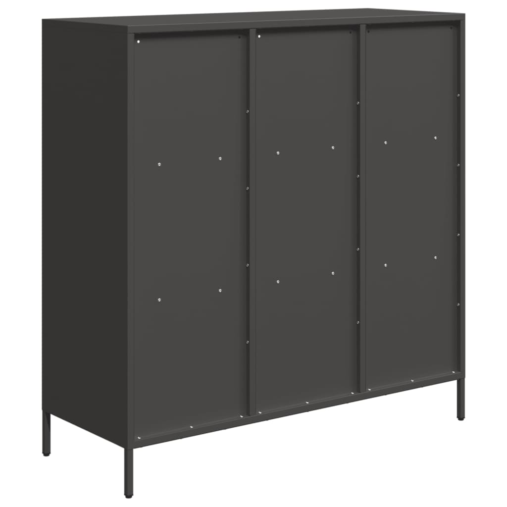 Hoge kast 101,5x39x103,5 cm staal zwart is nu te koop bij PeponiXL, paradijselijk wonen!