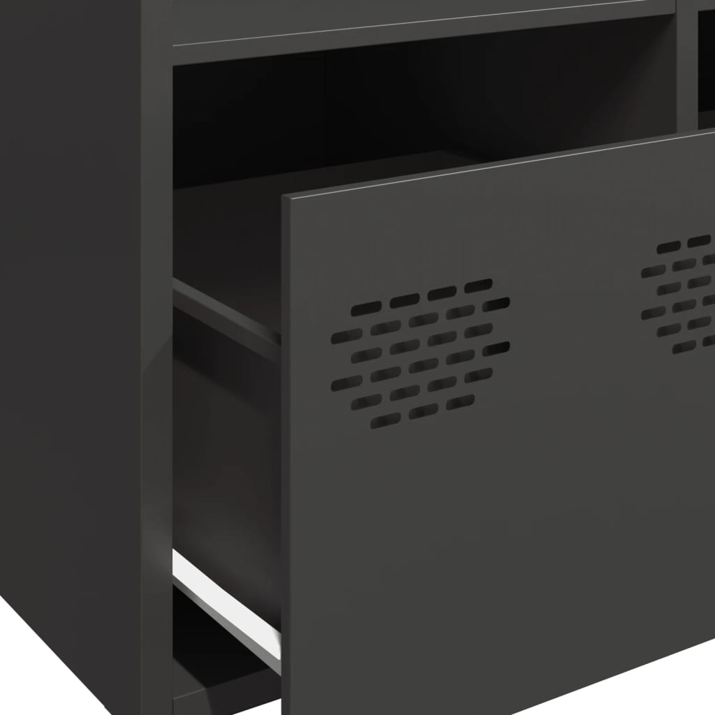 Hoge kast 101,5x39x103,5 cm staal zwart is nu te koop bij PeponiXL, paradijselijk wonen!