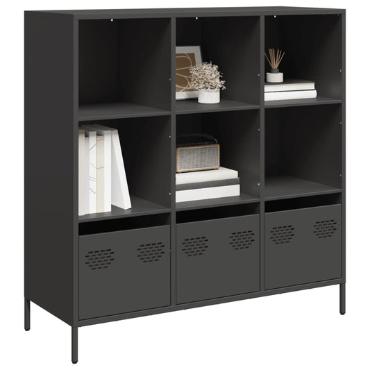 Hoge kast 101,5x39x103,5 cm staal zwart is nu te koop bij PeponiXL, paradijselijk wonen!