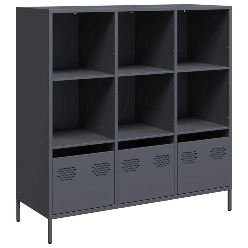 Hoge kast 101,5x39x103,5 cm staal antracietkleurig is nu te koop bij PeponiXL, paradijselijk wonen!