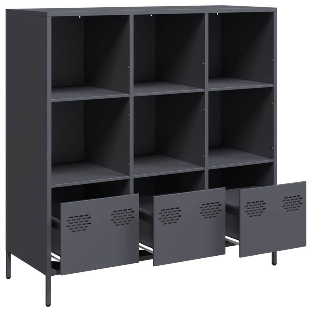 Hoge kast 101,5x39x103,5 cm staal antracietkleurig is nu te koop bij PeponiXL, paradijselijk wonen!
