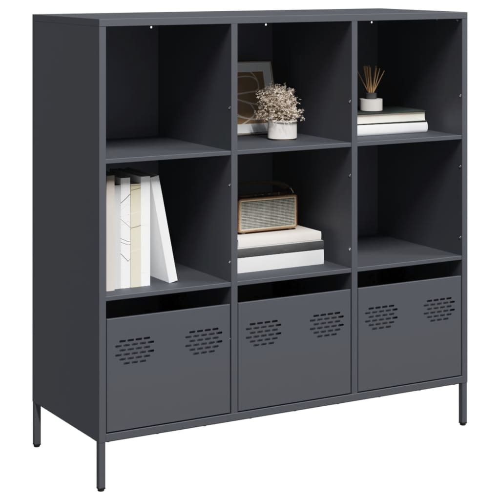 Hoge kast 101,5x39x103,5 cm staal antracietkleurig is nu te koop bij PeponiXL, paradijselijk wonen!