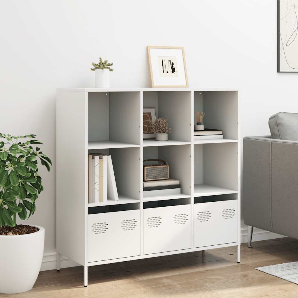 Hoge kast 101,5x39x103,5 cm staal wit is nu te koop bij PeponiXL, paradijselijk wonen!