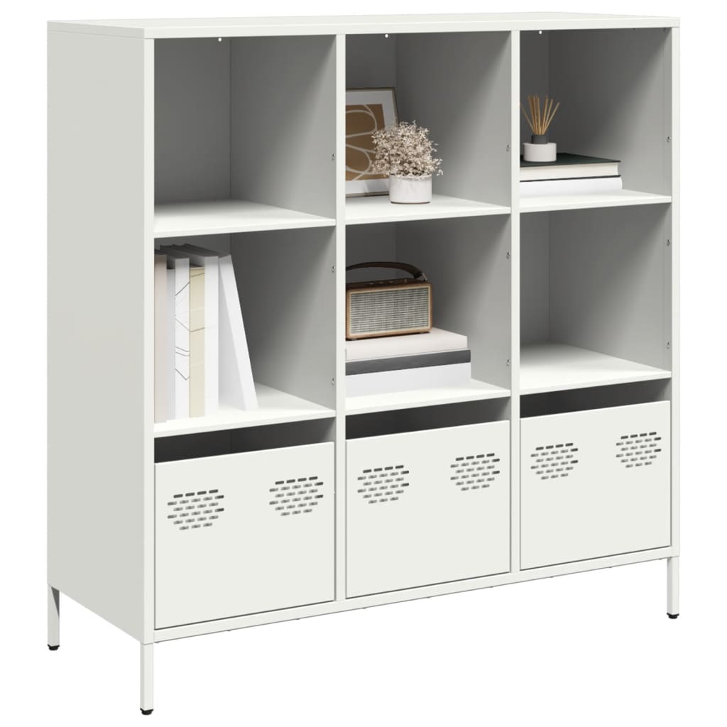 Hoge kast 101,5x39x103,5 cm staal wit is nu te koop bij PeponiXL, paradijselijk wonen!