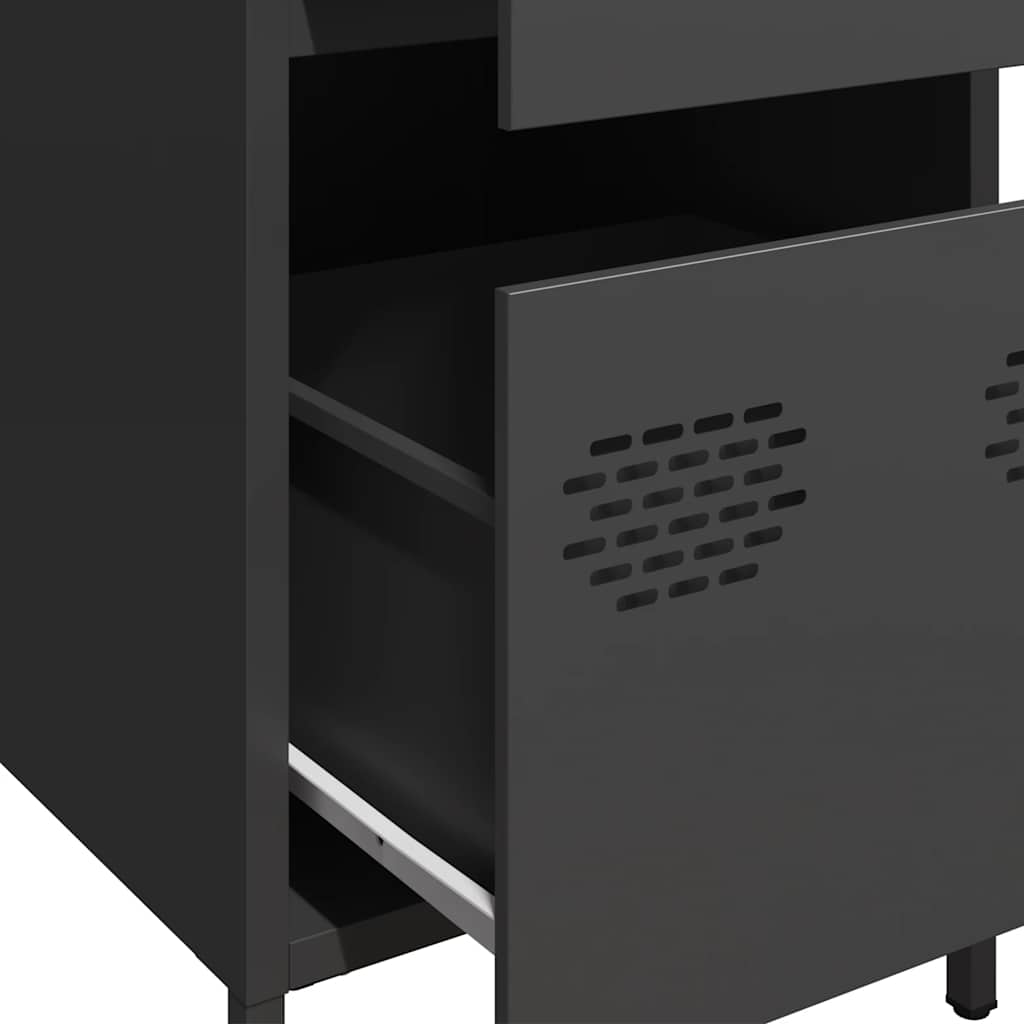 Dressoir 35x39x73,5 cm koudgewalst staal zwart is nu te koop bij PeponiXL, paradijselijk wonen!