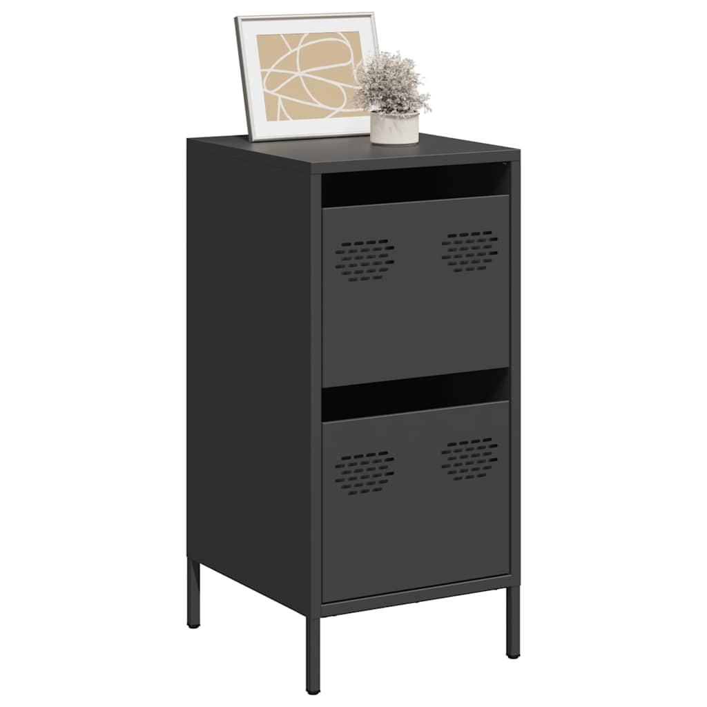 Dressoir 35x39x73,5 cm koudgewalst staal zwart is nu te koop bij PeponiXL, paradijselijk wonen!