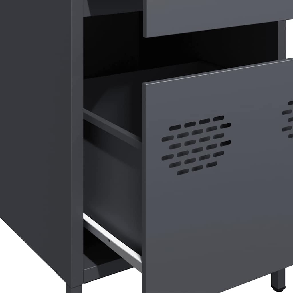 Dressoir 35x39x73,5 cm koudgewalst staal antracietkleurig is nu te koop bij PeponiXL, paradijselijk wonen!