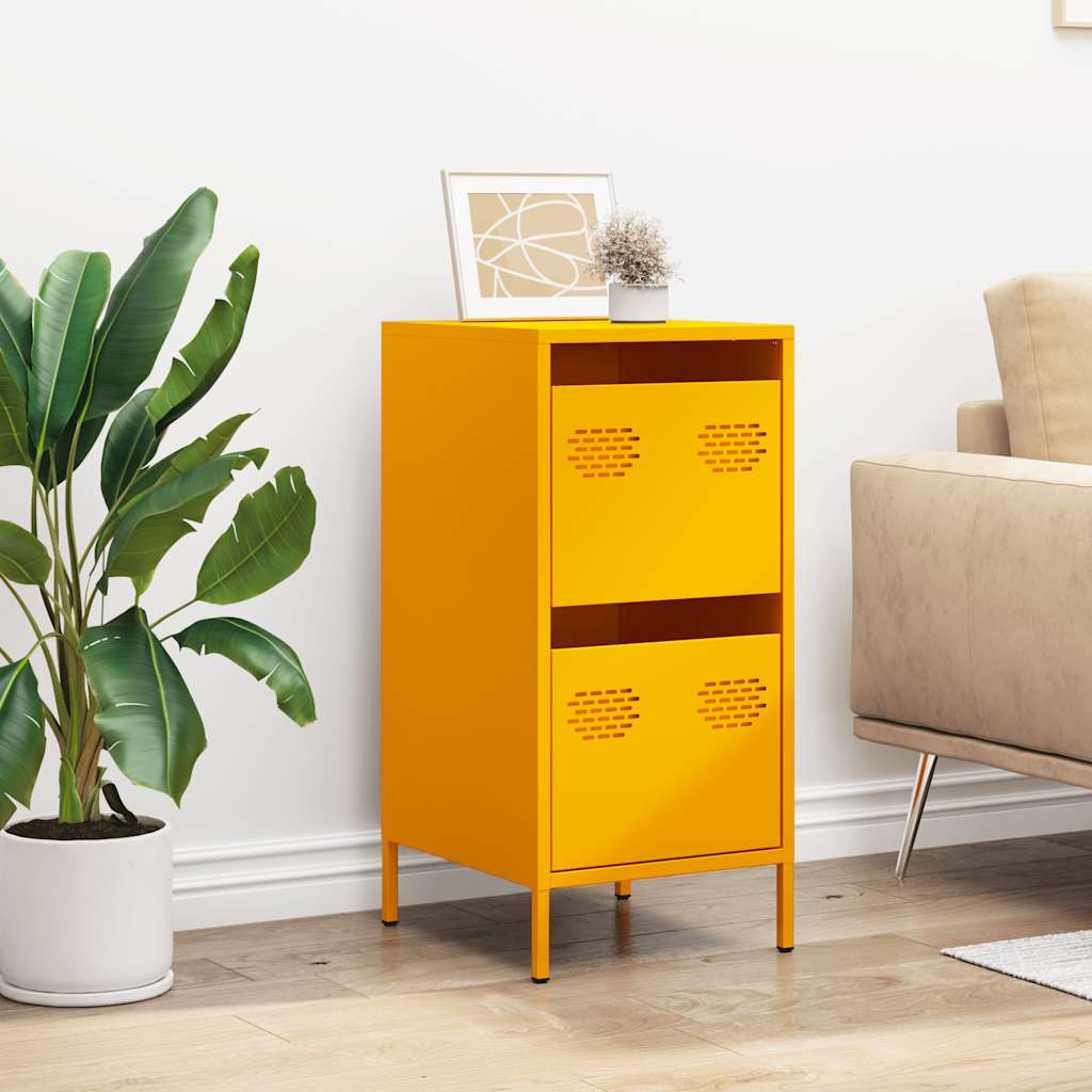 Dressoir 35x39x73,5 cm koudgewalst staal mosterdgeel is nu te koop bij PeponiXL, paradijselijk wonen!