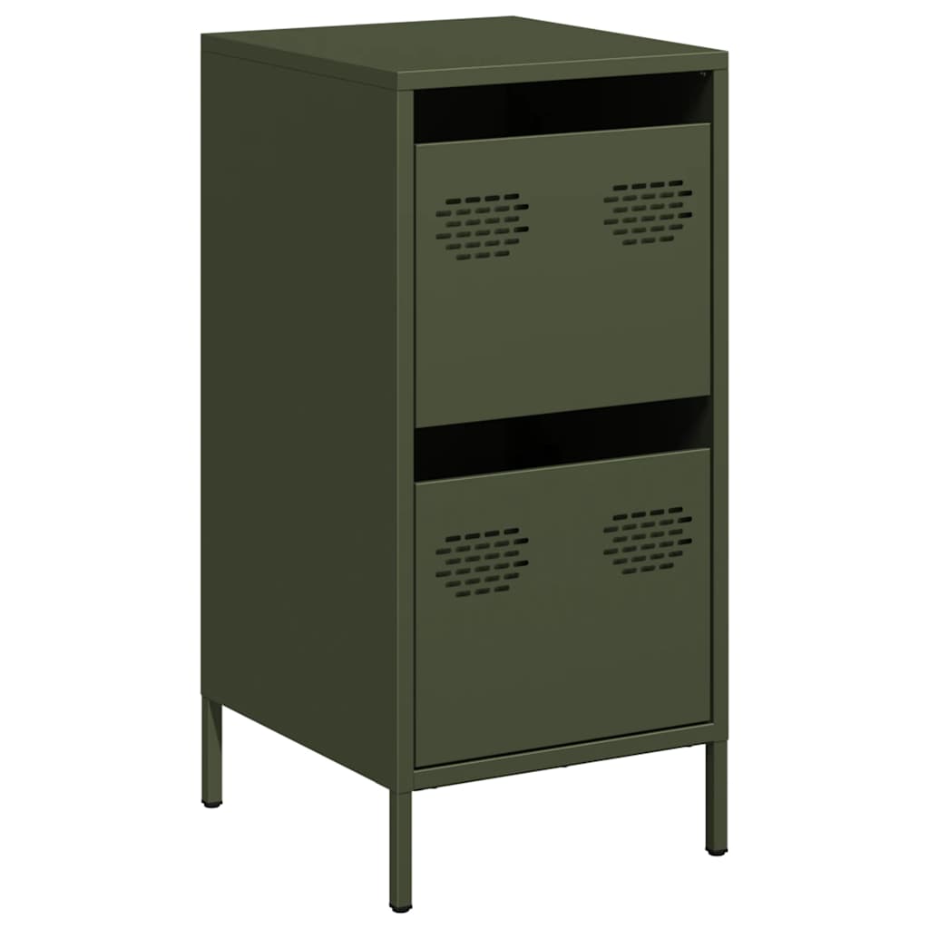 Dressoir 35x39x73,5 cm koudgewalst staal olijfgroen is nu te koop bij PeponiXL, paradijselijk wonen!