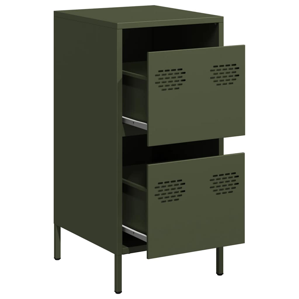 Dressoir 35x39x73,5 cm koudgewalst staal olijfgroen is nu te koop bij PeponiXL, paradijselijk wonen!