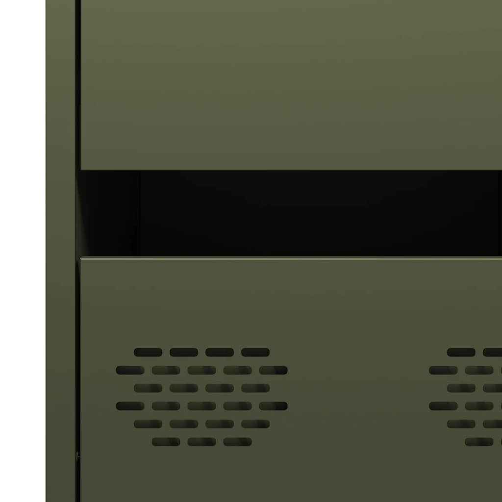 Dressoir 35x39x73,5 cm koudgewalst staal olijfgroen is nu te koop bij PeponiXL, paradijselijk wonen!
