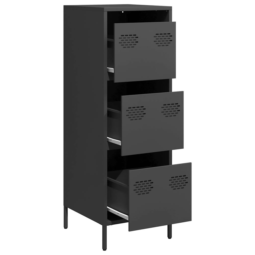 Hoge kast 39x35x103,5 cm staal zwart is nu te koop bij PeponiXL, paradijselijk wonen!