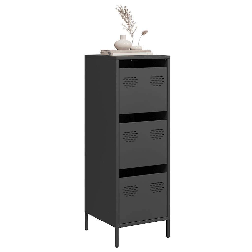Hoge kast 39x35x103,5 cm staal zwart is nu te koop bij PeponiXL, paradijselijk wonen!