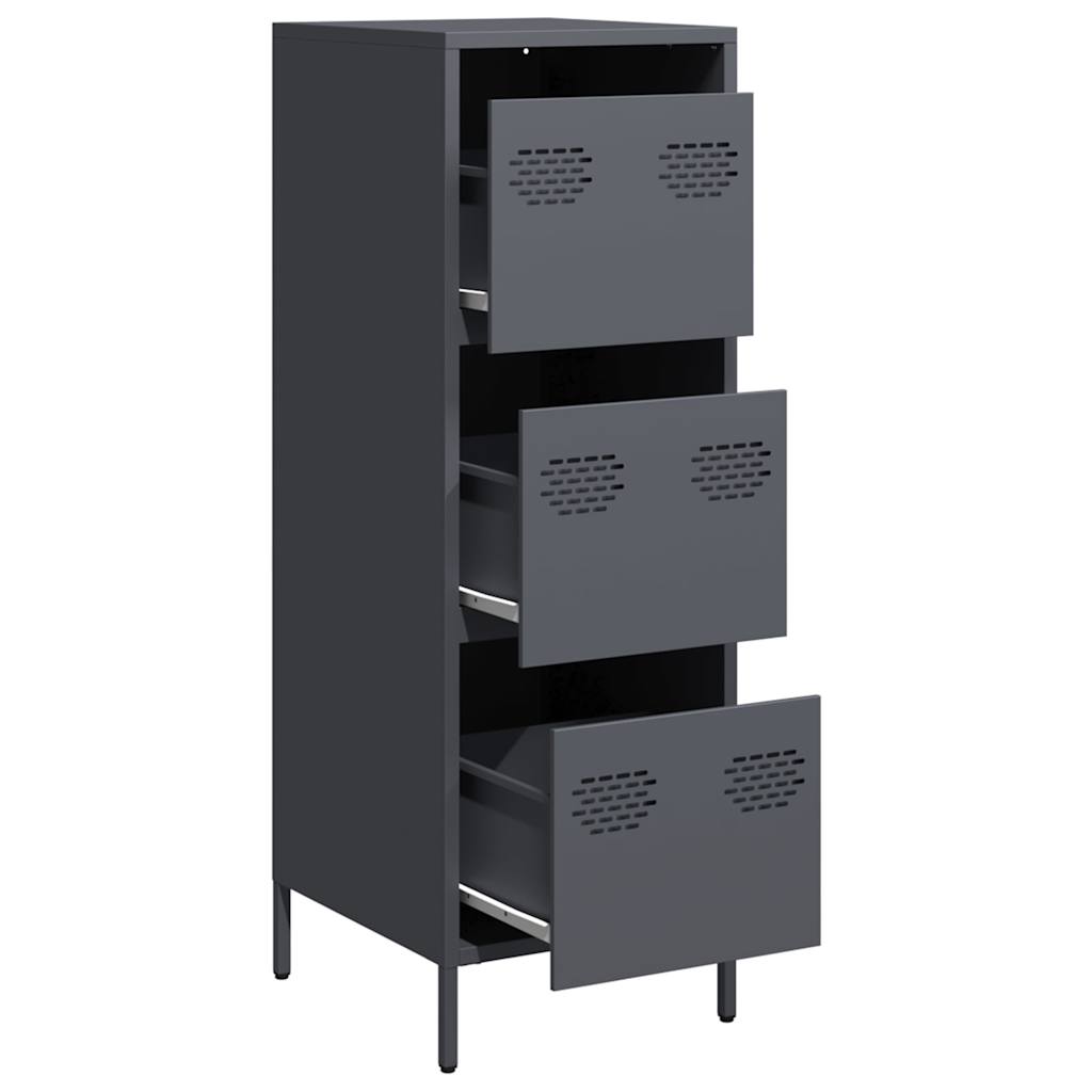 Hoge kast 39x35x103,5 cm staal antracietkleurig is nu te koop bij PeponiXL, paradijselijk wonen!