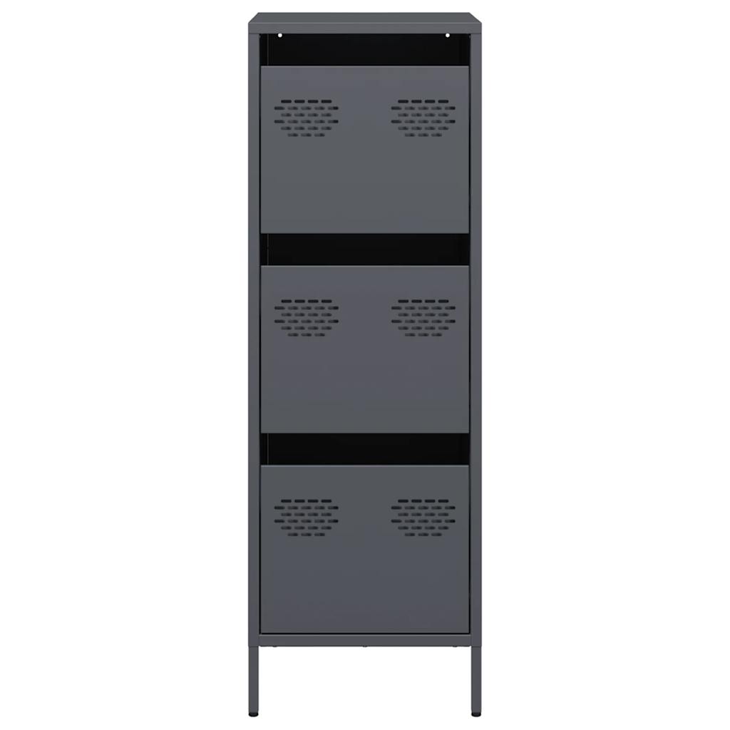 Hoge kast 39x35x103,5 cm staal antracietkleurig is nu te koop bij PeponiXL, paradijselijk wonen!