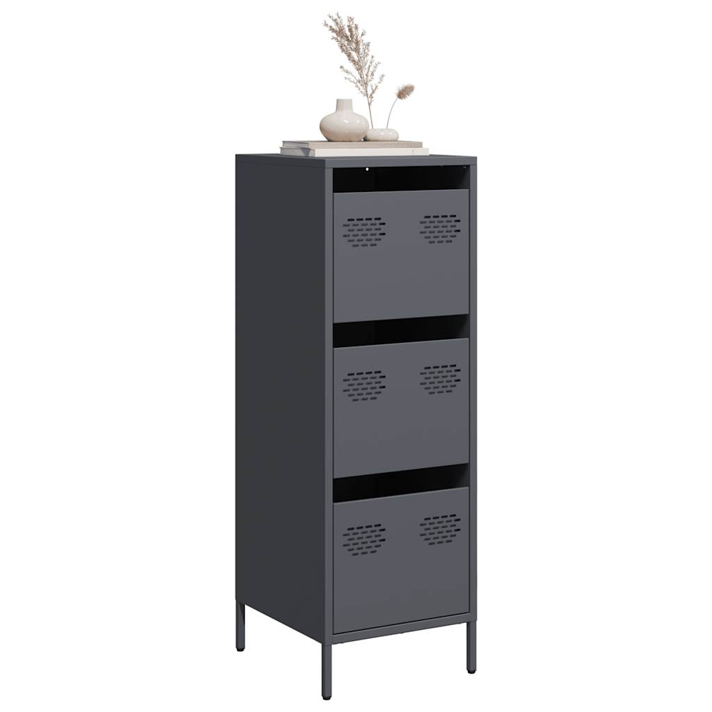 Hoge kast 39x35x103,5 cm staal antracietkleurig is nu te koop bij PeponiXL, paradijselijk wonen!