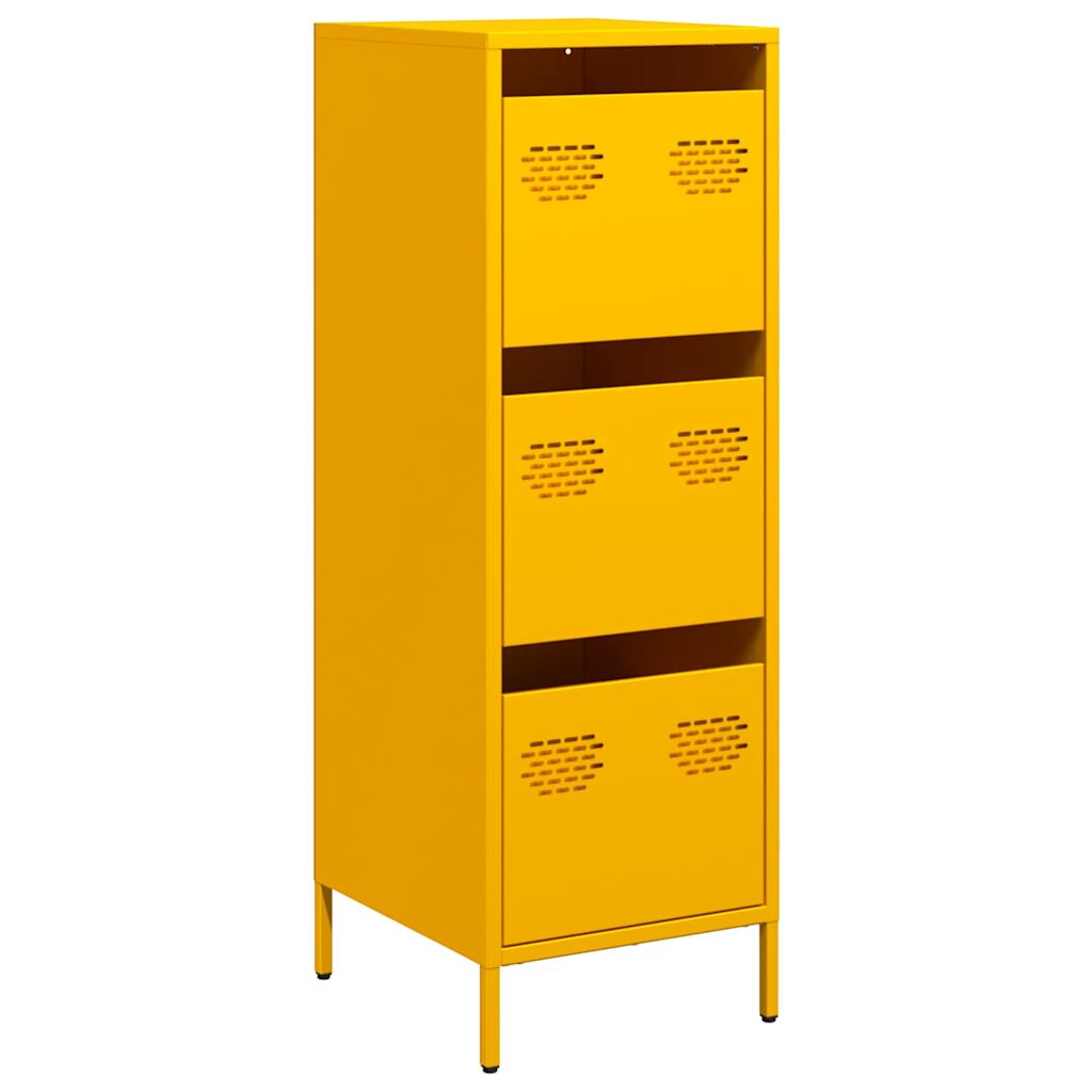Hoge kast 39x35x103,5 cm staal mosterdgeel is nu te koop bij PeponiXL, paradijselijk wonen!