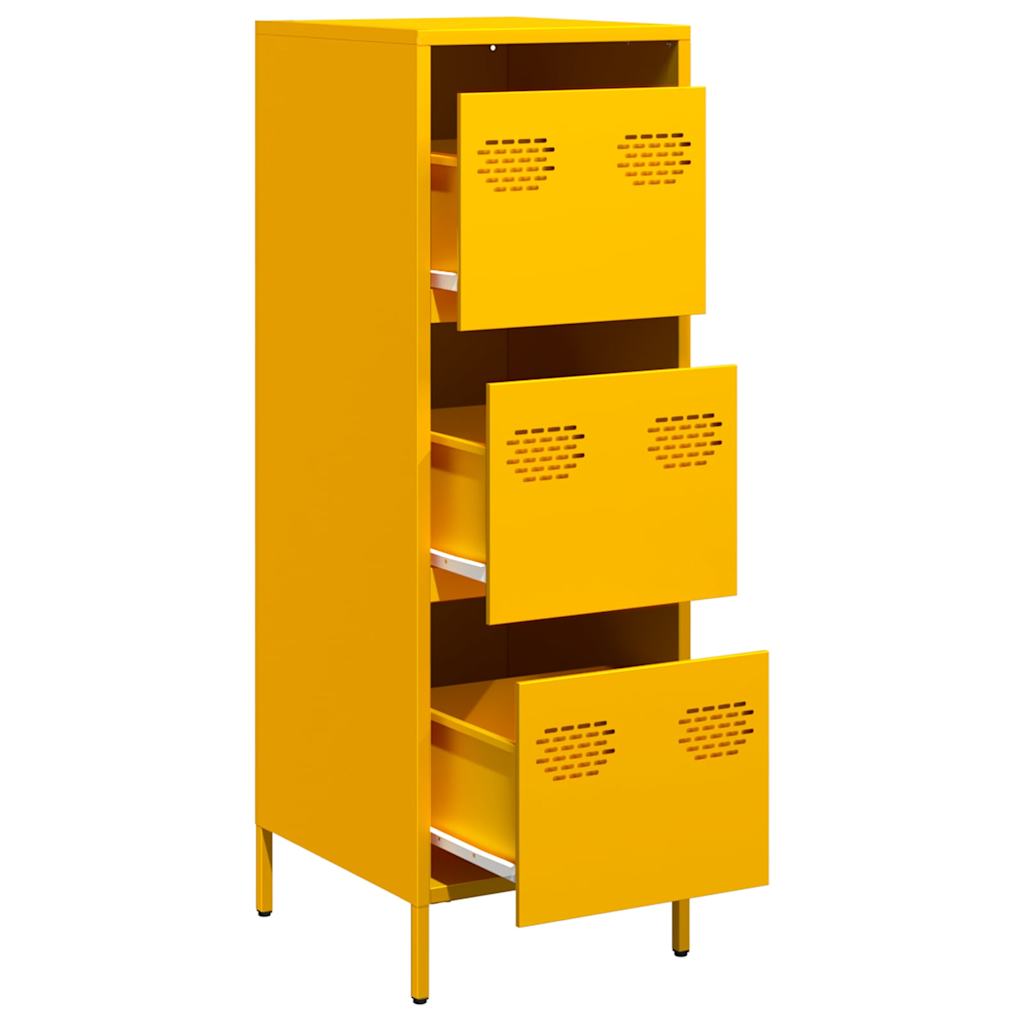 Hoge kast 39x35x103,5 cm staal mosterdgeel is nu te koop bij PeponiXL, paradijselijk wonen!