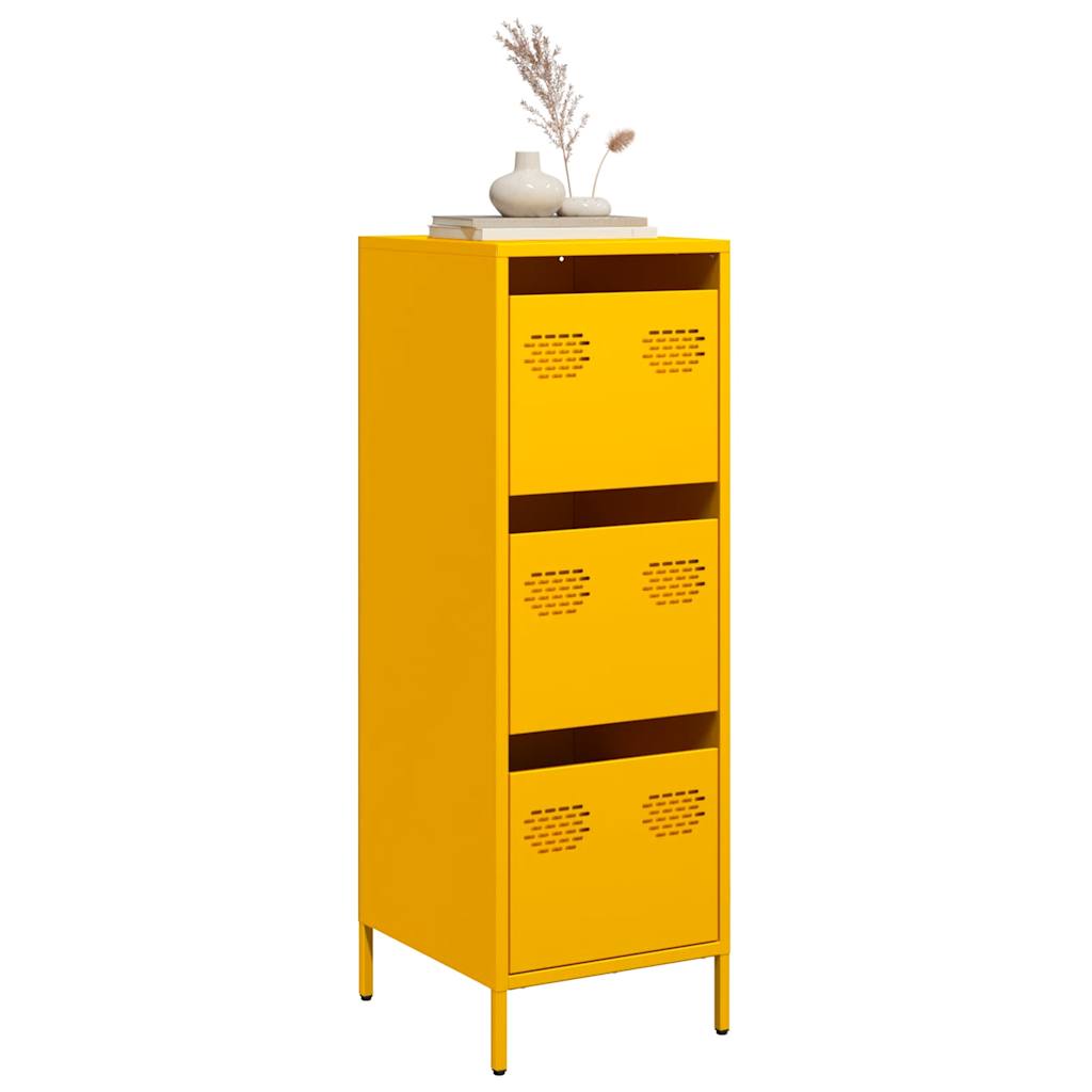 Hoge kast 39x35x103,5 cm staal mosterdgeel is nu te koop bij PeponiXL, paradijselijk wonen!