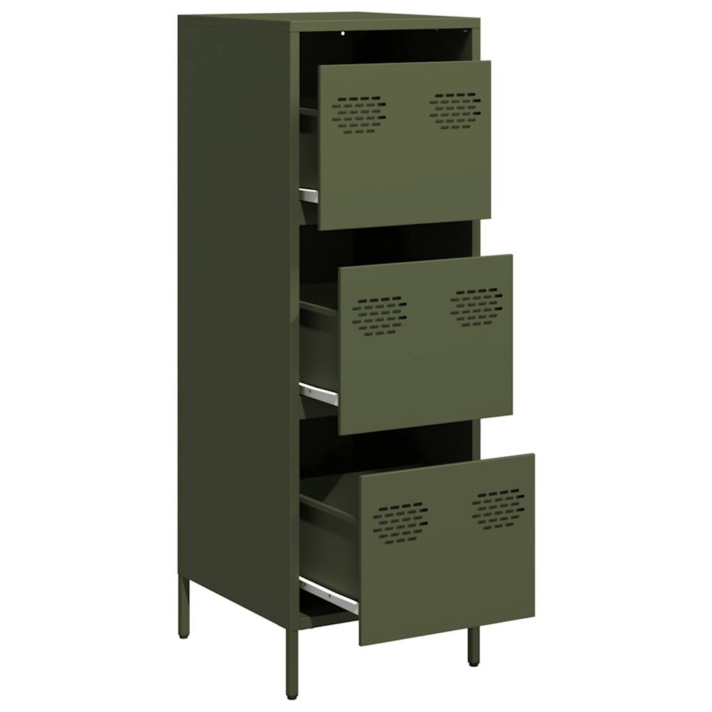 Hoge kast 39x35x103,5 cm staal olijfgroen is nu te koop bij PeponiXL, paradijselijk wonen!