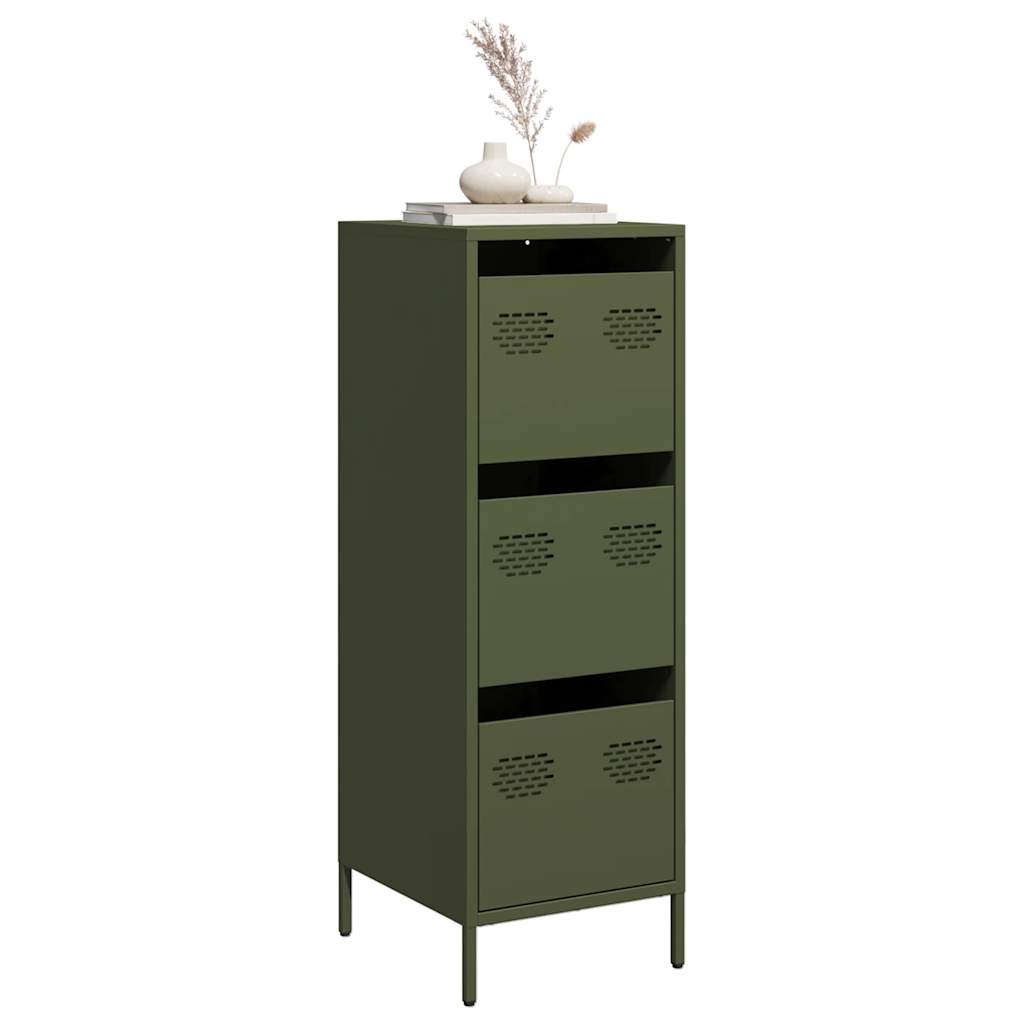 Hoge kast 39x35x103,5 cm staal olijfgroen is nu te koop bij PeponiXL, paradijselijk wonen!
