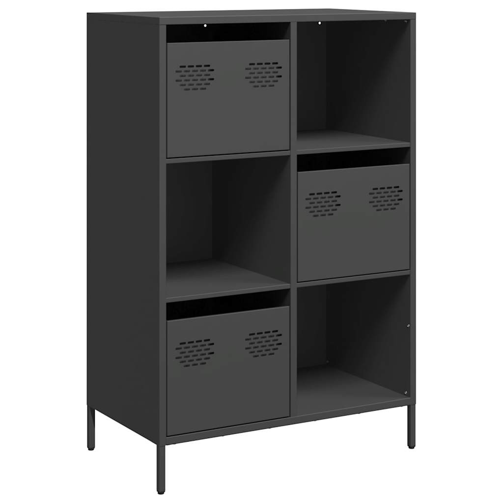Hoge kast 68x39x103,5 cm staal zwart is nu te koop bij PeponiXL, paradijselijk wonen!