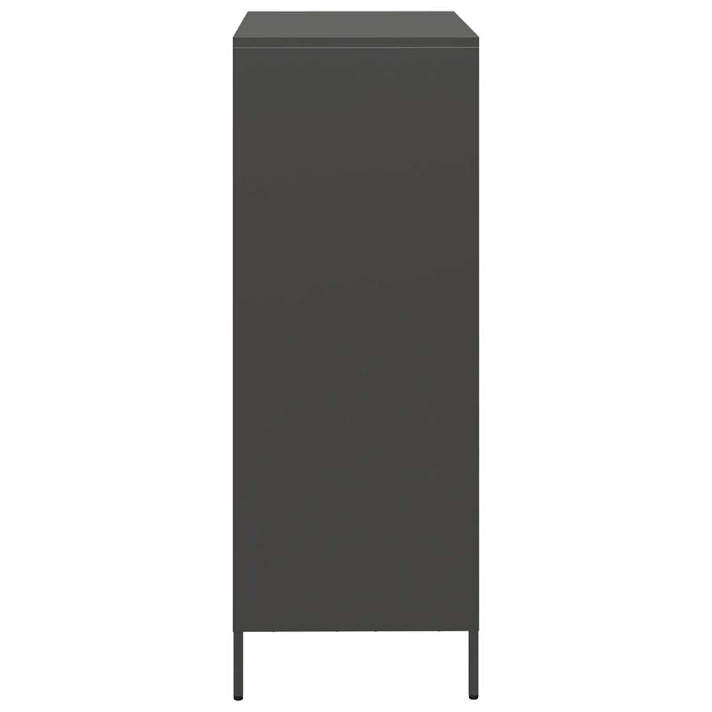Hoge kast 68x39x103,5 cm staal zwart is nu te koop bij PeponiXL, paradijselijk wonen!