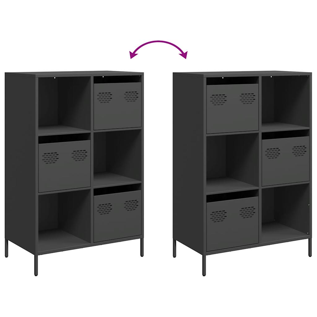 Hoge kast 68x39x103,5 cm staal zwart is nu te koop bij PeponiXL, paradijselijk wonen!