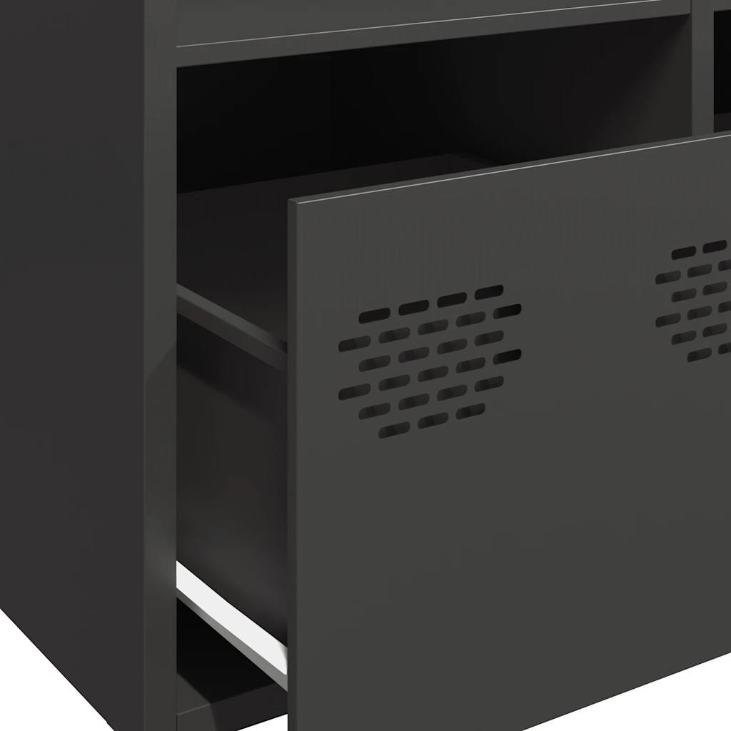 Hoge kast 68x39x103,5 cm staal zwart is nu te koop bij PeponiXL, paradijselijk wonen!