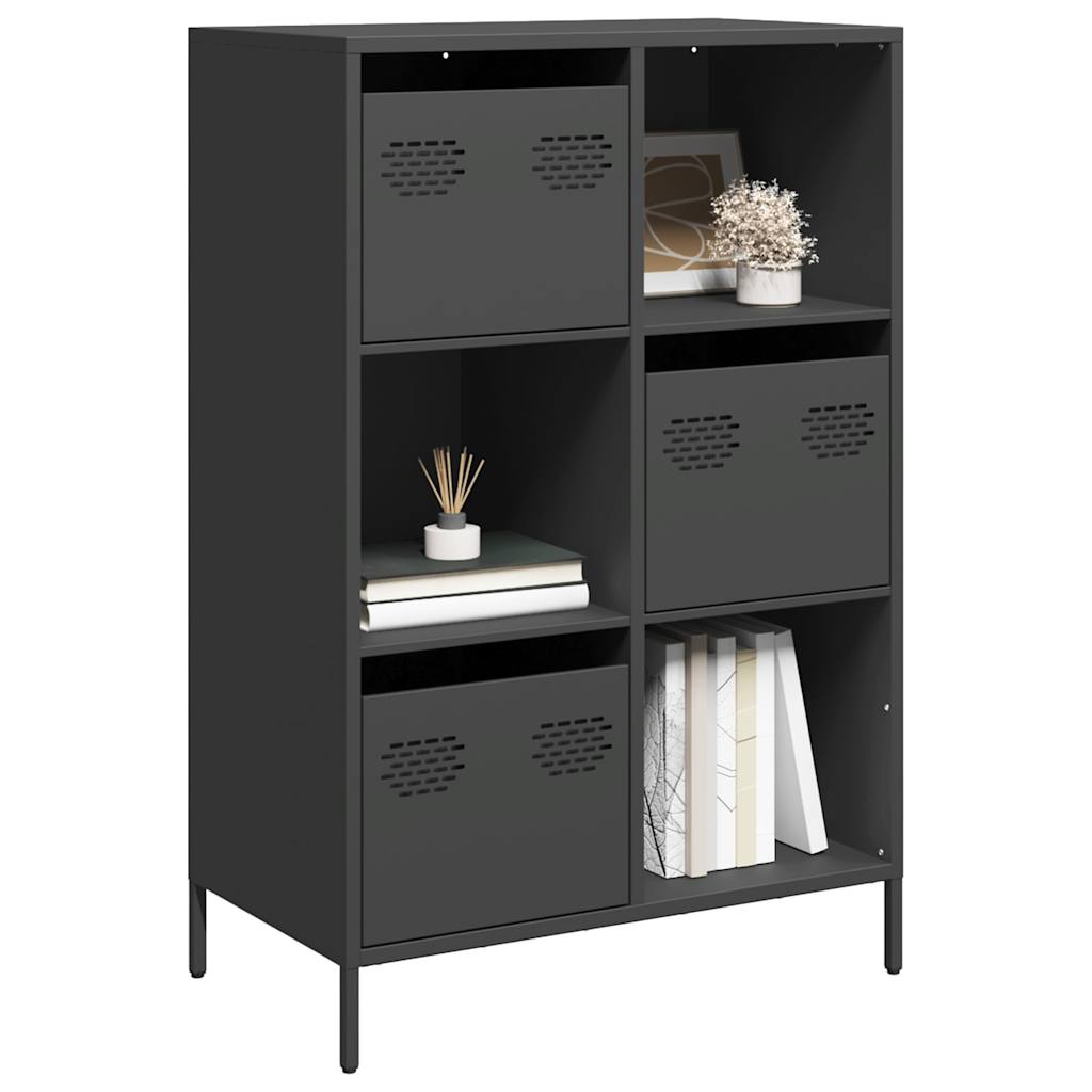Hoge kast 68x39x103,5 cm staal zwart is nu te koop bij PeponiXL, paradijselijk wonen!