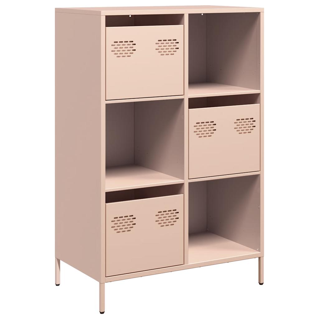 Hoge kast 68x39x103,5 cm staal roze is nu te koop bij PeponiXL, paradijselijk wonen!