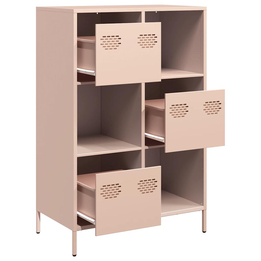 Hoge kast 68x39x103,5 cm staal roze is nu te koop bij PeponiXL, paradijselijk wonen!