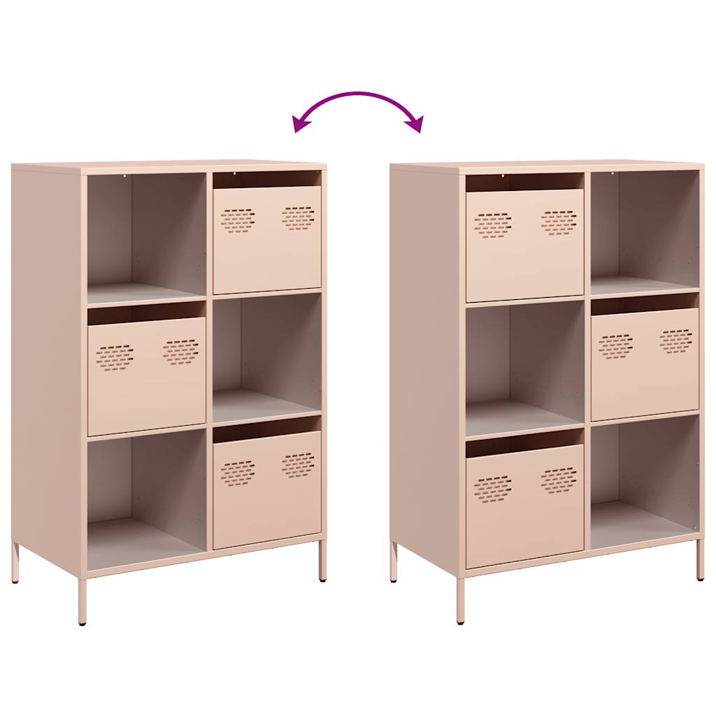 Hoge kast 68x39x103,5 cm staal roze is nu te koop bij PeponiXL, paradijselijk wonen!