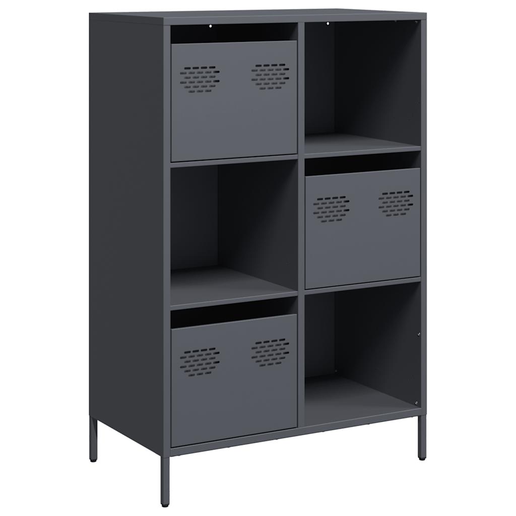 Hoge kast 68x39x103,5 cm staal antracietkleurig is nu te koop bij PeponiXL, paradijselijk wonen!