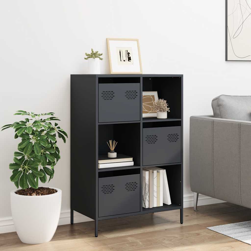 Hoge kast 68x39x103,5 cm staal antracietkleurig is nu te koop bij PeponiXL, paradijselijk wonen!