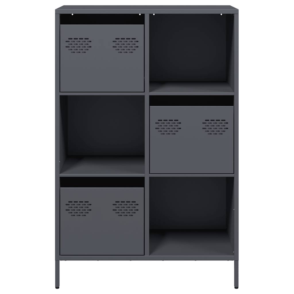 Hoge kast 68x39x103,5 cm staal antracietkleurig is nu te koop bij PeponiXL, paradijselijk wonen!