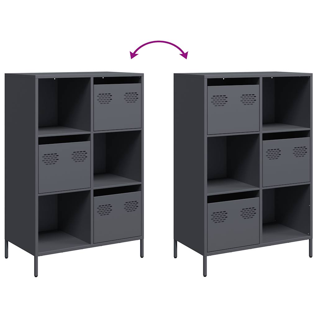 Hoge kast 68x39x103,5 cm staal antracietkleurig is nu te koop bij PeponiXL, paradijselijk wonen!
