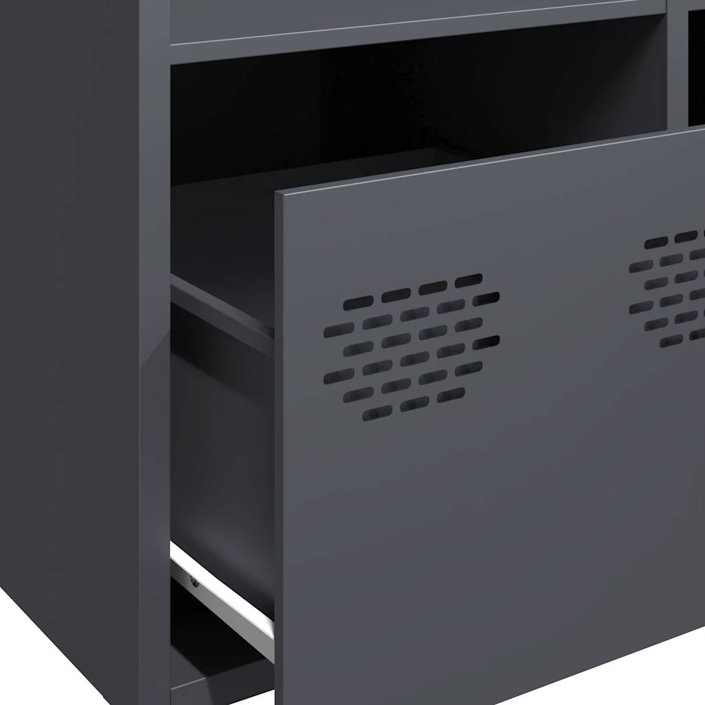 Hoge kast 68x39x103,5 cm staal antracietkleurig is nu te koop bij PeponiXL, paradijselijk wonen!