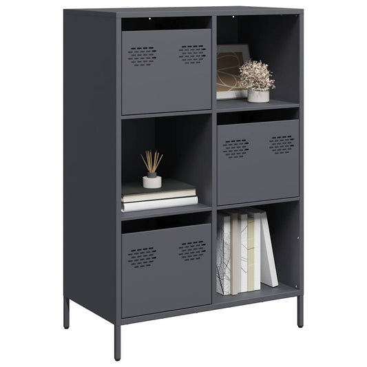 Hoge kast 68x39x103,5 cm staal antracietkleurig is nu te koop bij PeponiXL, paradijselijk wonen!