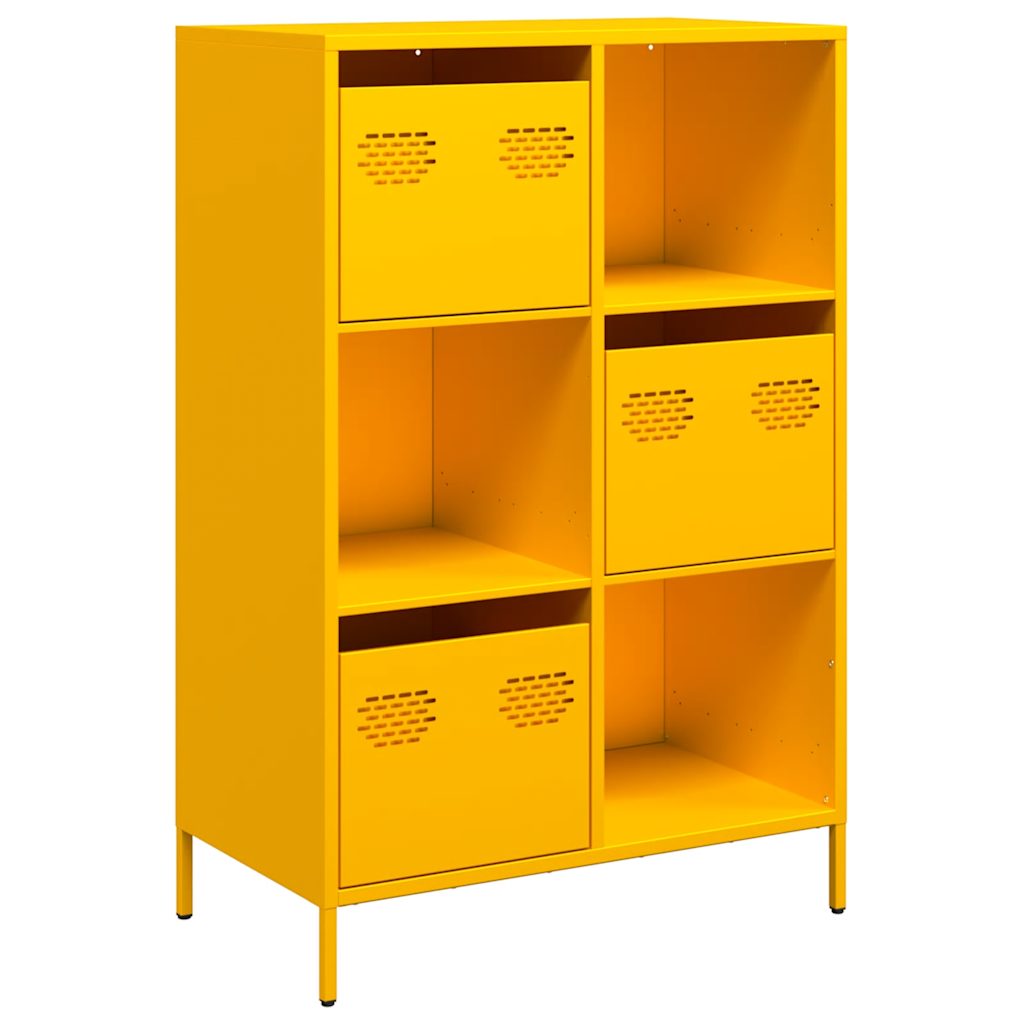 Hoge kast 68x39x103,5 cm staal mosterdgeel is nu te koop bij PeponiXL, paradijselijk wonen!