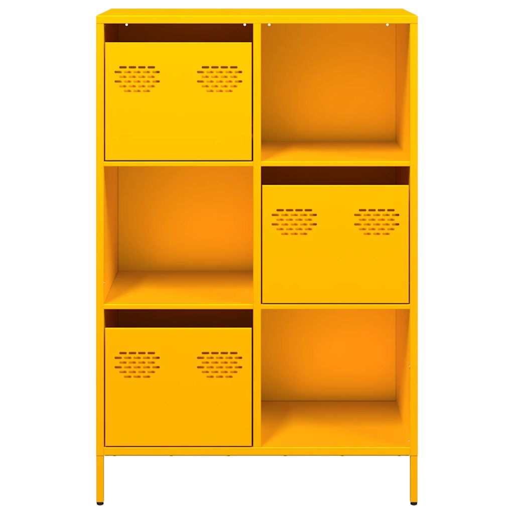 Hoge kast 68x39x103,5 cm staal mosterdgeel is nu te koop bij PeponiXL, paradijselijk wonen!