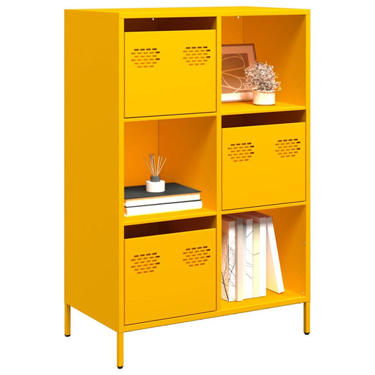 Hoge kast 68x39x103,5 cm staal mosterdgeel is nu te koop bij PeponiXL, paradijselijk wonen!