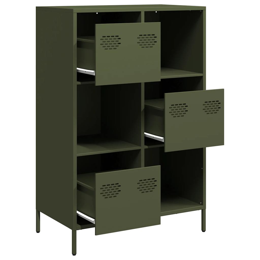 Hoge kast 68x39x103,5 cm staal olijfgroen is nu te koop bij PeponiXL, paradijselijk wonen!