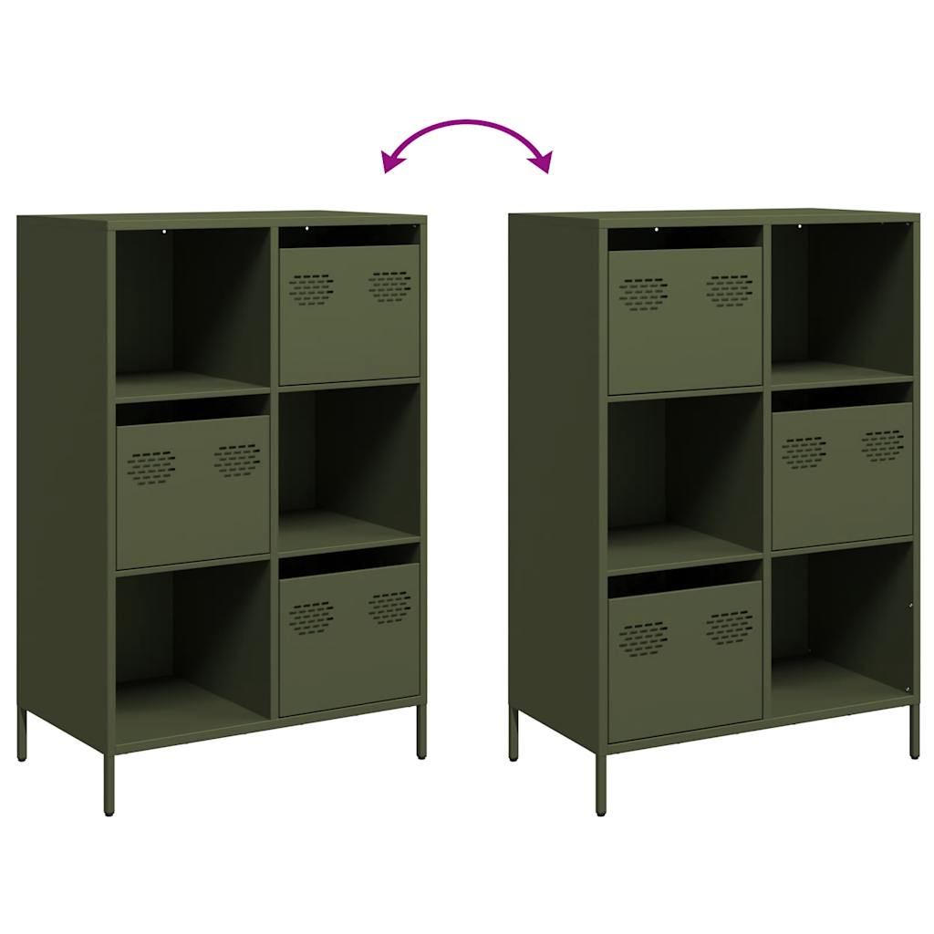 Hoge kast 68x39x103,5 cm staal olijfgroen is nu te koop bij PeponiXL, paradijselijk wonen!