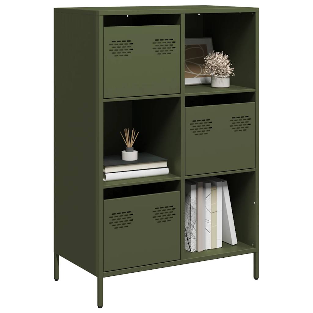 Hoge kast 68x39x103,5 cm staal olijfgroen is nu te koop bij PeponiXL, paradijselijk wonen!