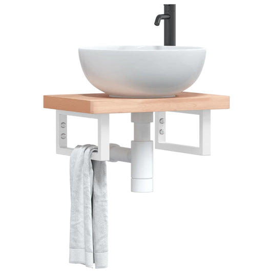 Badkamer wandschap staal en massief beukenhout is nu te koop bij PeponiXL, paradijselijk wonen!