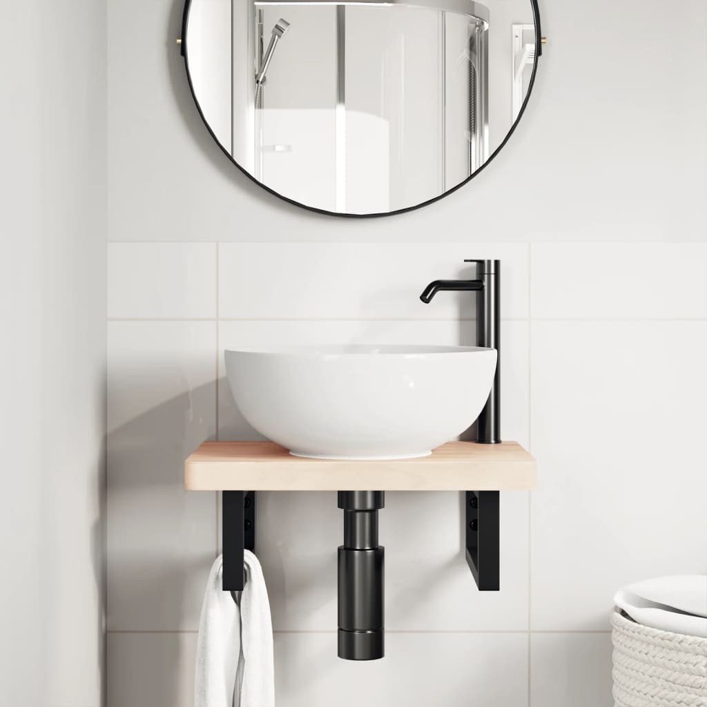 Badkamer wandschap staal en massief beukenhout is nu te koop bij PeponiXL, paradijselijk wonen!