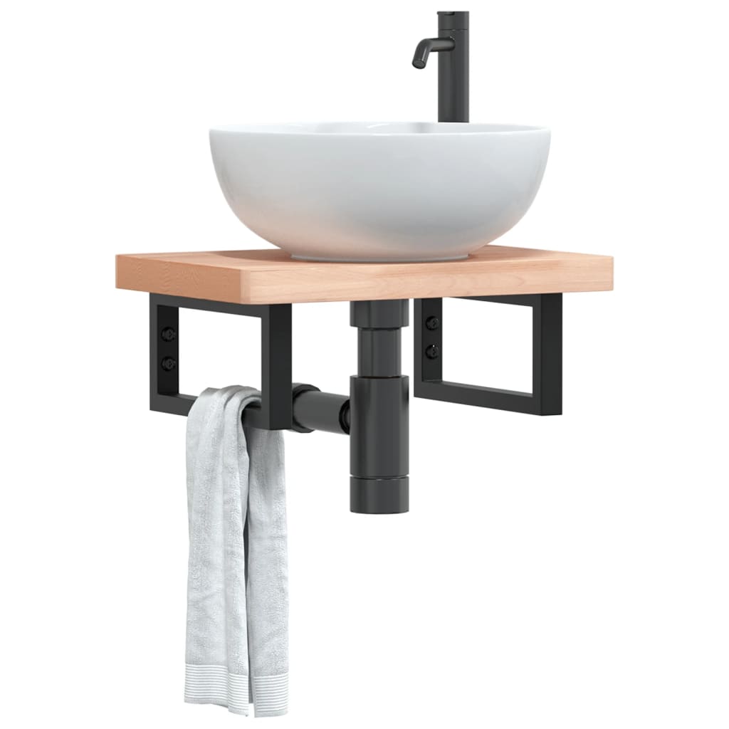 Badkamer wandschap staal en massief beukenhout is nu te koop bij PeponiXL, paradijselijk wonen!