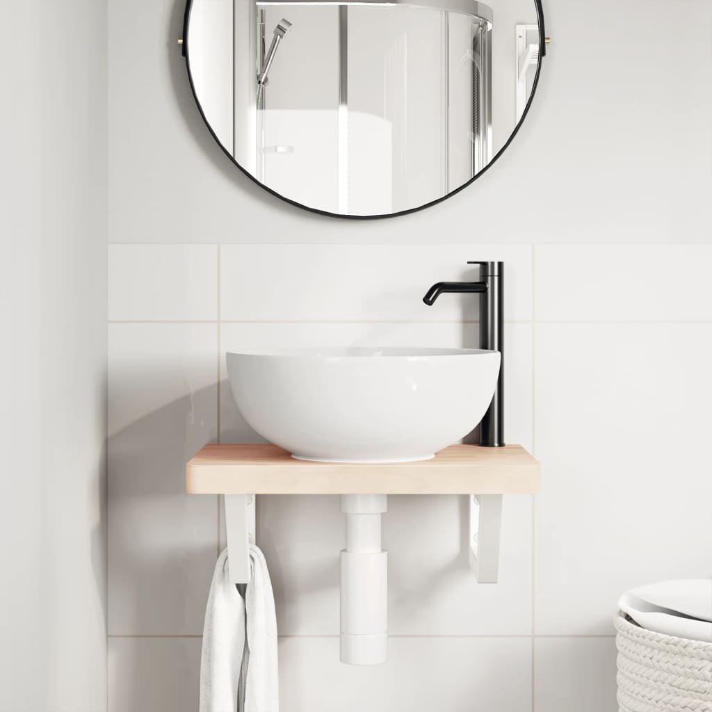 Badkamer wandschap staal en massief beukenhout is nu te koop bij PeponiXL, paradijselijk wonen!