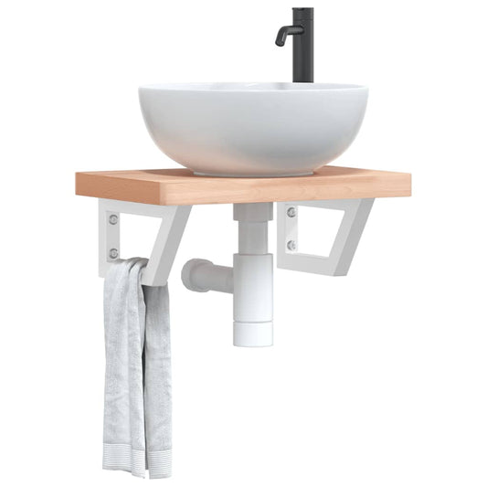 Badkamer wandschap staal en massief beukenhout is nu te koop bij PeponiXL, paradijselijk wonen!